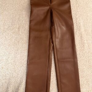 Aritzia Wilfred Faux Leather Pants Brown Size 0